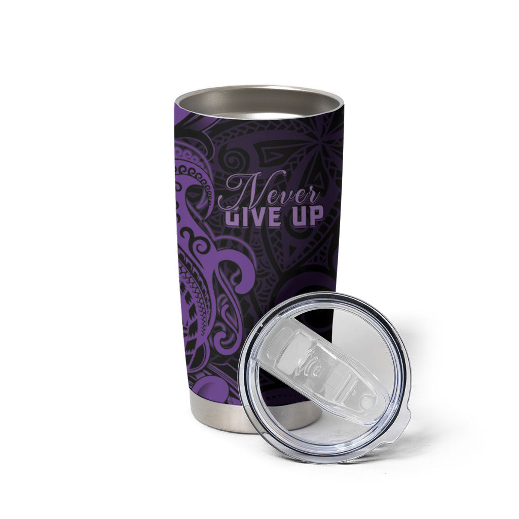 Personalised Lupus Warrior Tumbler Cup Never Give Up Polynesian Style