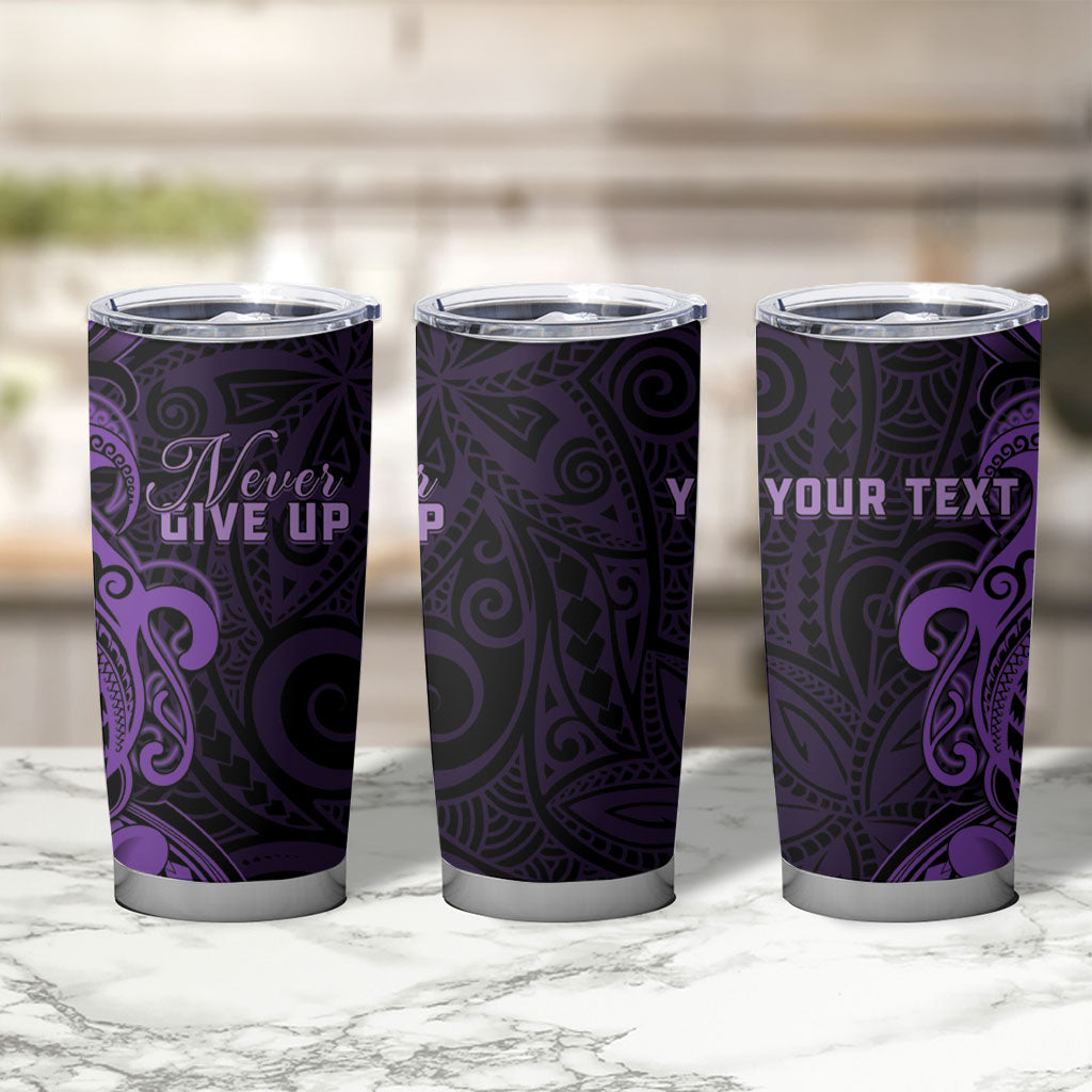 Personalised Lupus Warrior Tumbler Cup Never Give Up Polynesian Style