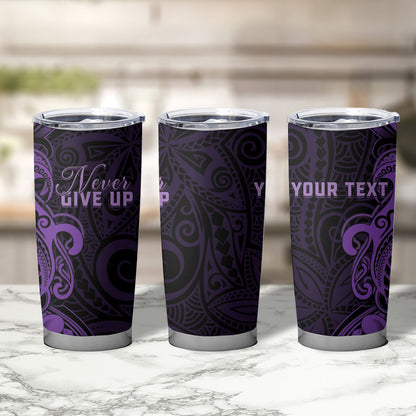 Personalised Lupus Warrior Tumbler Cup Never Give Up Polynesian Style