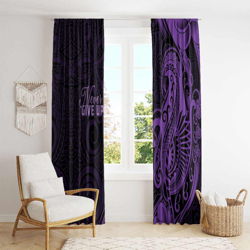 Lupus Warrior Window Curtain Never Give Up Polynesian Style