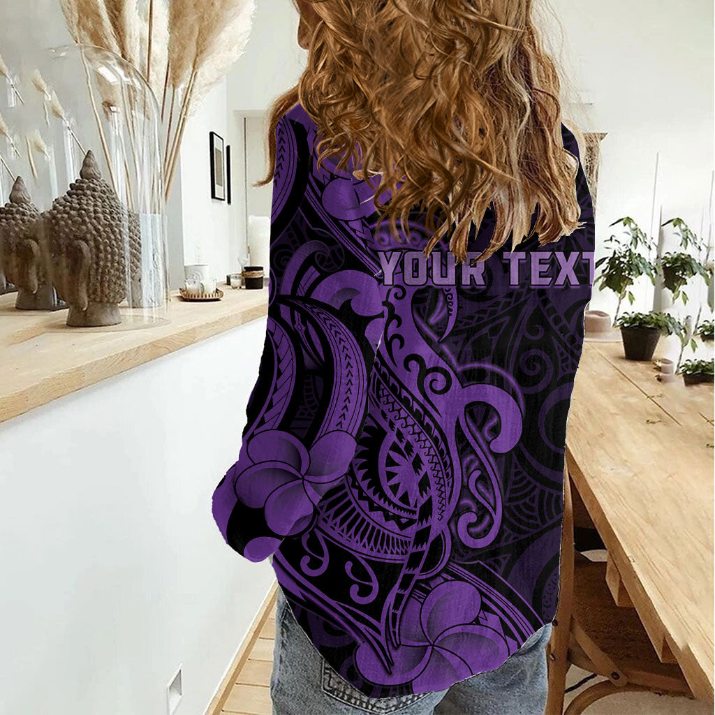 Personalised Lupus Warrior Women Casual Shirt Never Give Up Polynesian Style