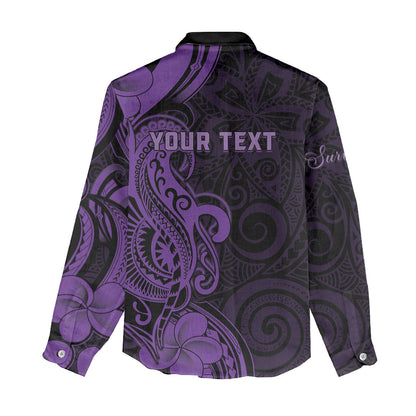 Personalised Lupus Warrior Women Casual Shirt Never Give Up Polynesian Style