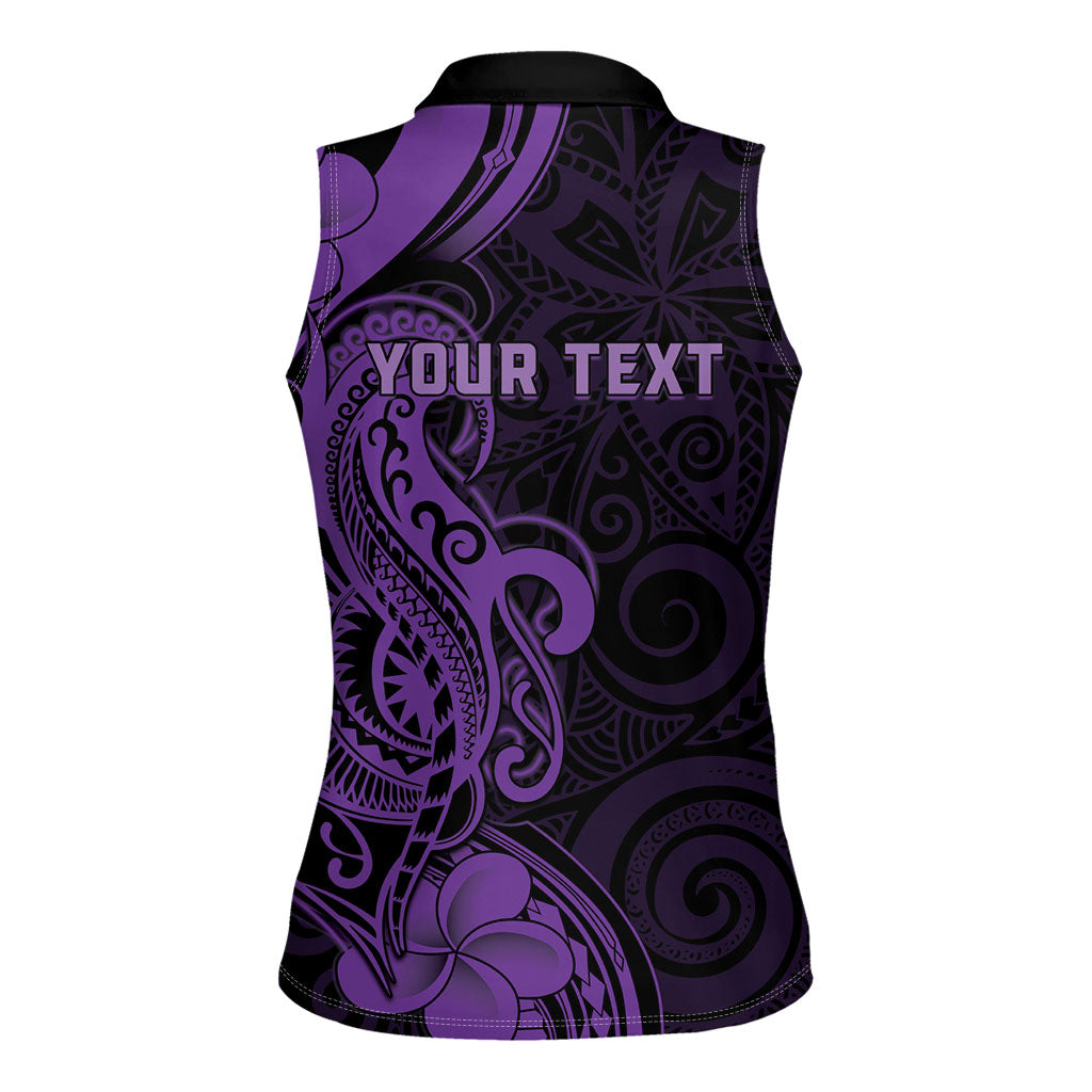 Personalised Lupus Warrior Women Sleeveless Polo Shirt Never Give Up Polynesian Style