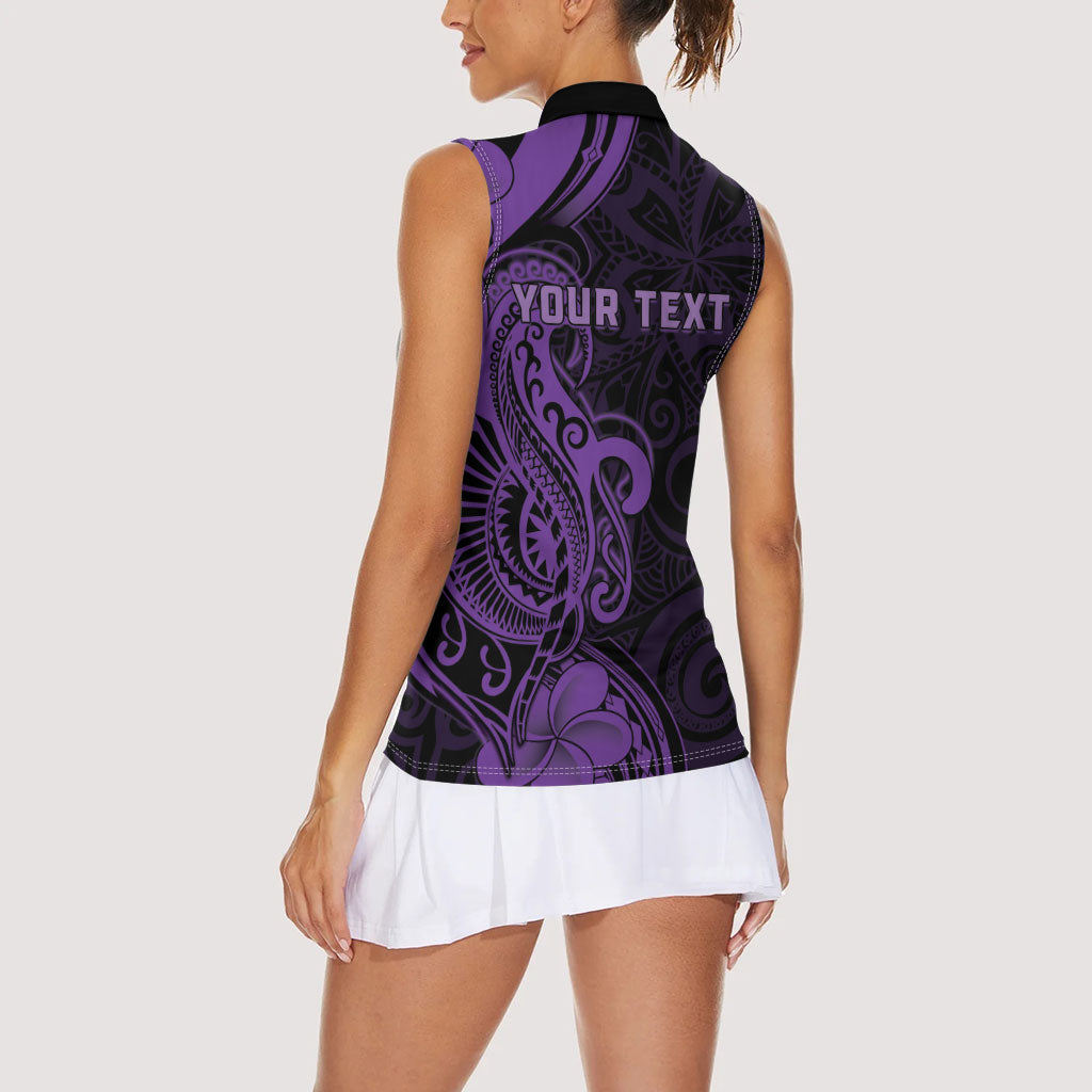 Personalised Lupus Warrior Women Sleeveless Polo Shirt Never Give Up Polynesian Style