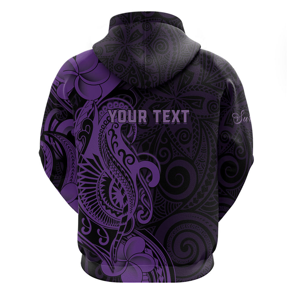 Personalised Lupus Warrior Zip Hoodie Never Give Up Polynesian Style