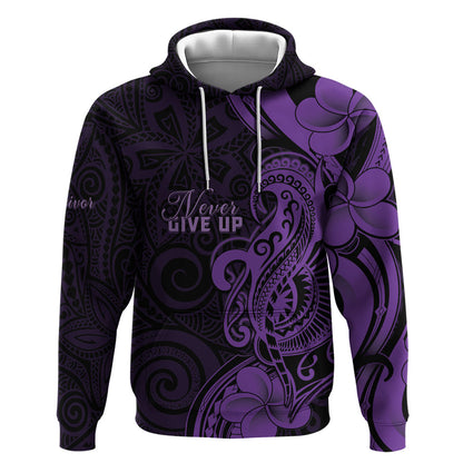 Personalised Lupus Warrior Zip Hoodie Never Give Up Polynesian Style