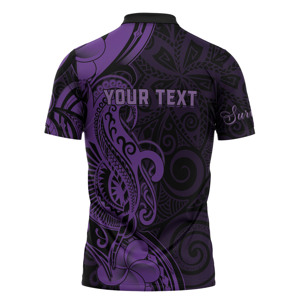 Personalised Lupus Warrior Zipper Polo Shirt Never Give Up Polynesian Style