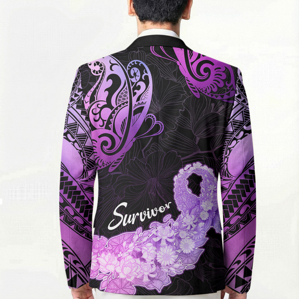Pancreatic Cancer Support Blazer Keep Calm And Fight On Polynesian Pattern