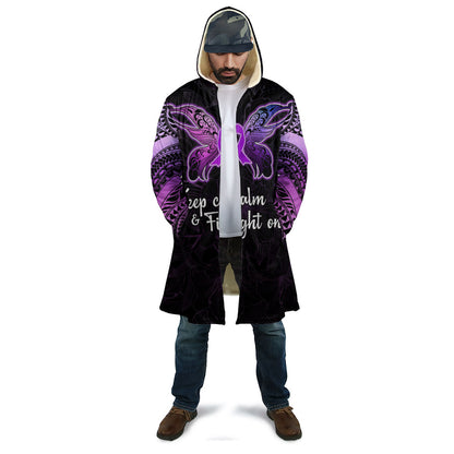 Pancreatic Cancer Support Cloak Keep Calm And Fight On Polynesian Pattern