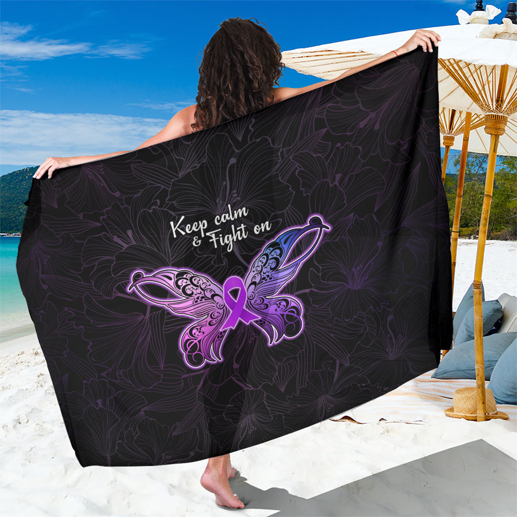 Pancreatic Cancer Support Sarong Keep Calm And Fight On Polynesian Pattern