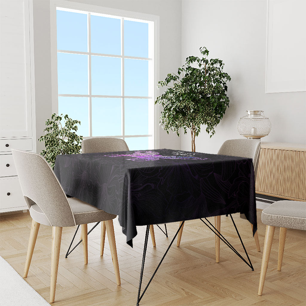 Pancreatic Cancer Support Tablecloth Keep Calm And Fight On Polynesian Pattern