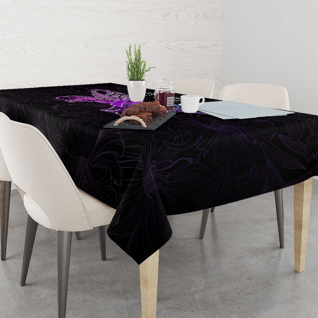 Pancreatic Cancer Support Tablecloth Keep Calm And Fight On Polynesian Pattern