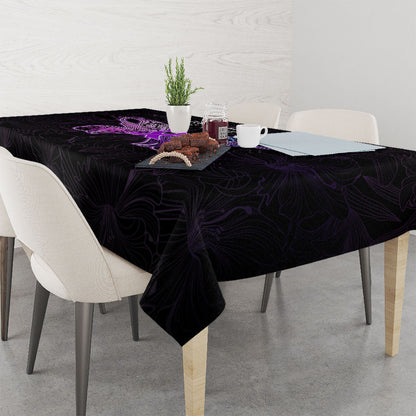Pancreatic Cancer Support Tablecloth Keep Calm And Fight On Polynesian Pattern