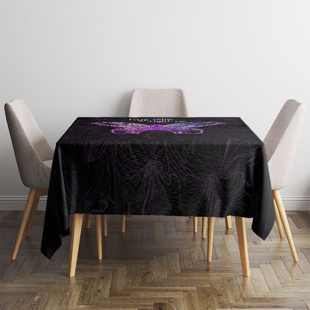 Pancreatic Cancer Support Tablecloth Keep Calm And Fight On Polynesian Pattern