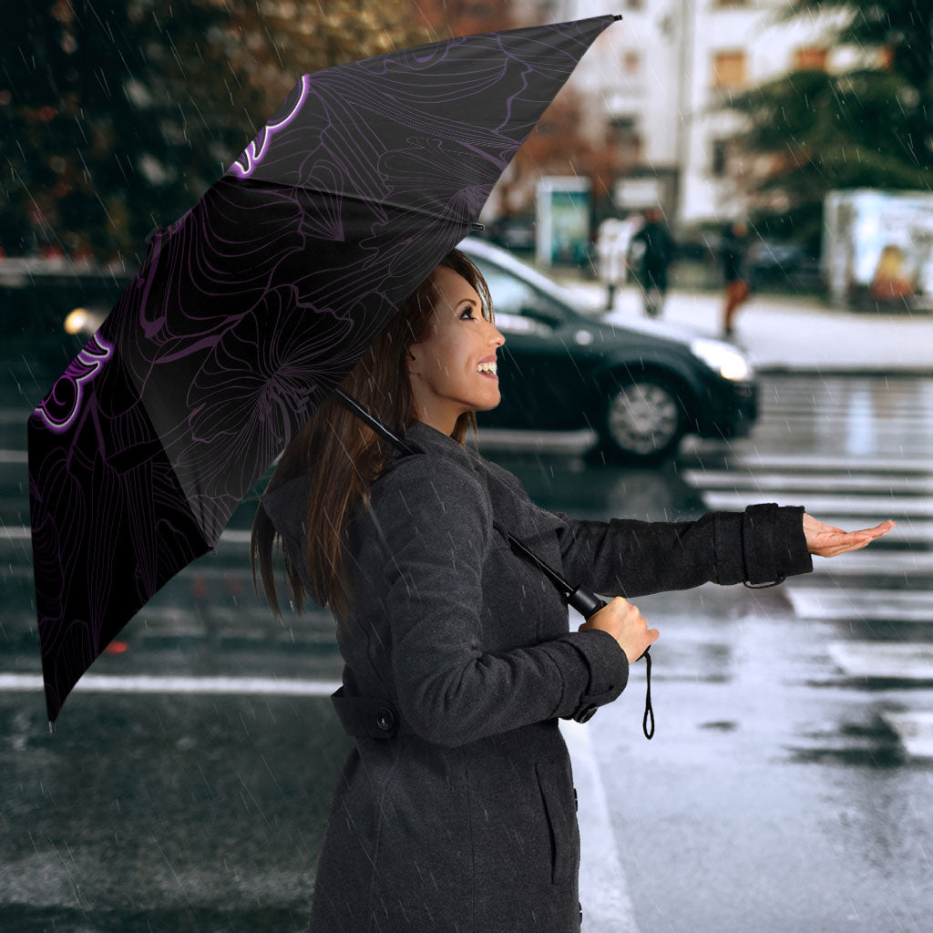 Pancreatic Cancer Support Umbrella Keep Calm And Fight On Polynesian Pattern