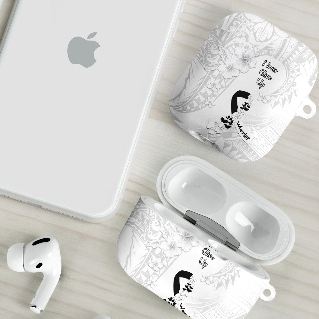 Lung Cancer Support AirPods Case Never Give Up Polynesian Style