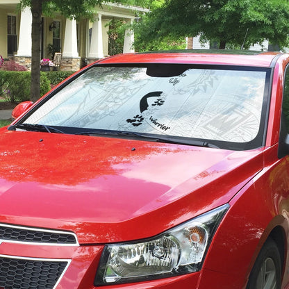 Lung Cancer Support Auto Sun Shade Never Give Up Polynesian Style
