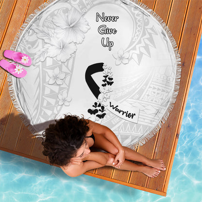 Lung Cancer Support Beach Blanket Never Give Up Polynesian Style