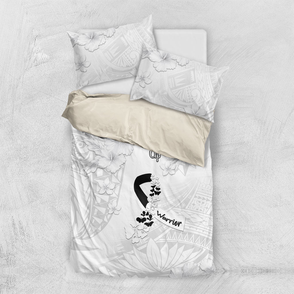 Lung Cancer Support Bedding Set Never Give Up Polynesian Style