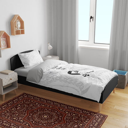 Lung Cancer Support Bedding Set Never Give Up Polynesian Style