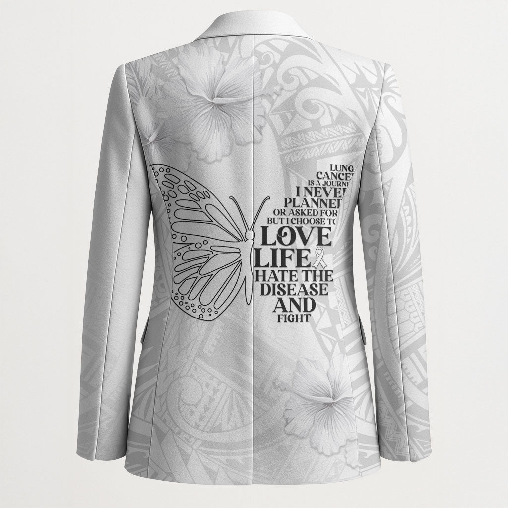Lung Cancer Support Blazer Never Give Up Polynesian Style