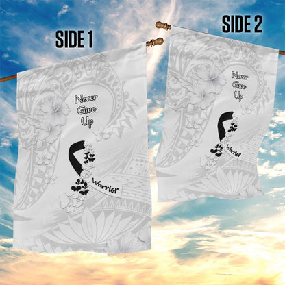 Lung Cancer Support Garden Flag Never Give Up Polynesian Style