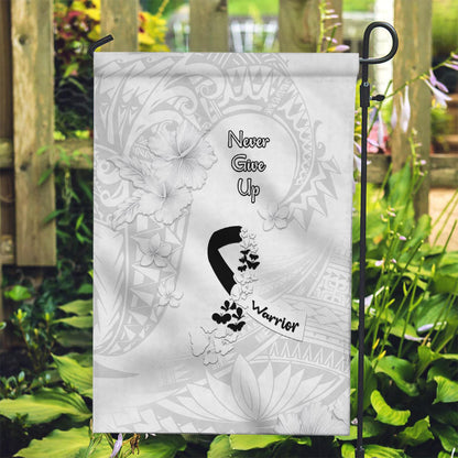 Lung Cancer Support Garden Flag Never Give Up Polynesian Style