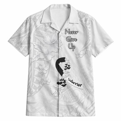 Lung Cancer Support Hawaiian Shirt Never Give Up Polynesian Style