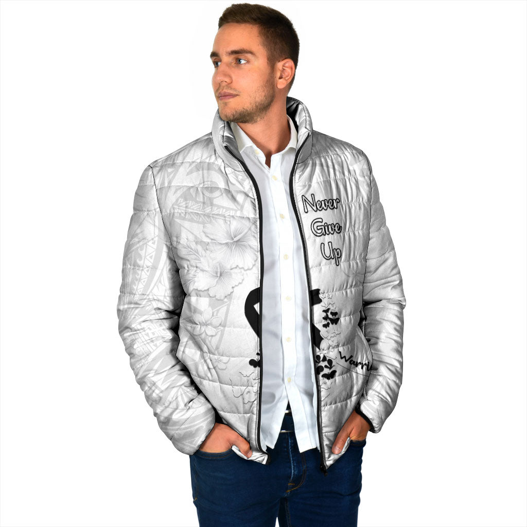Lung Cancer Support Padded Jacket Never Give Up Polynesian Style
