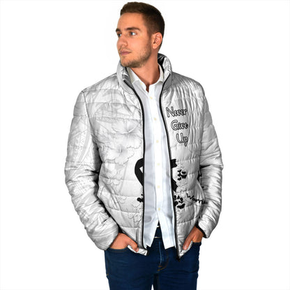 Lung Cancer Support Padded Jacket Never Give Up Polynesian Style