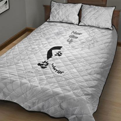 Lung Cancer Support Quilt Bed Set Never Give Up Polynesian Style