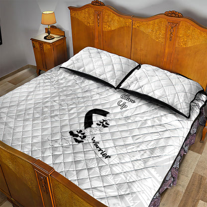 Lung Cancer Support Quilt Bed Set Never Give Up Polynesian Style