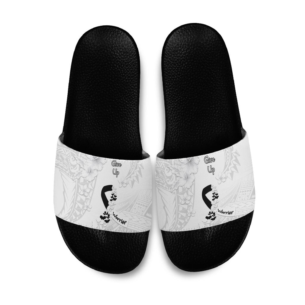 Lung Cancer Support Slide Sandals Never Give Up Polynesian Style