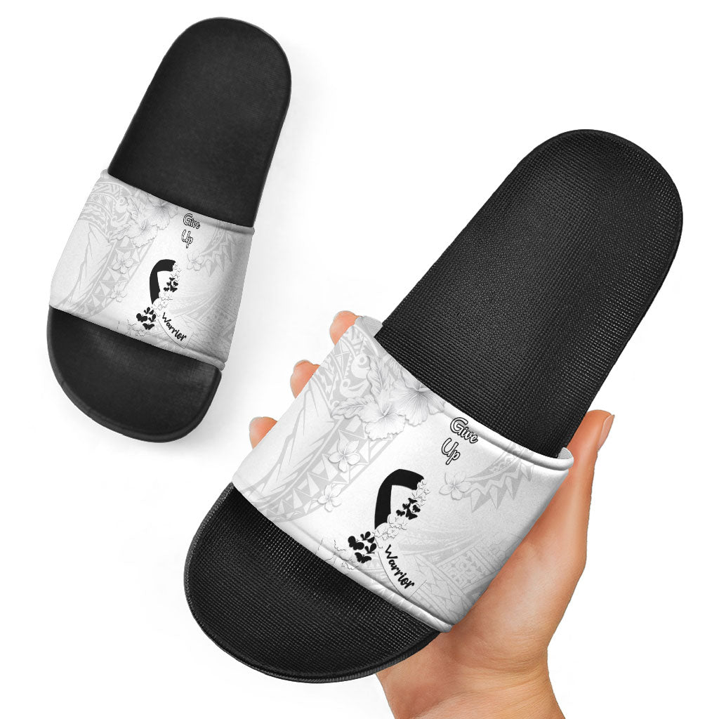 Lung Cancer Support Slide Sandals Never Give Up Polynesian Style