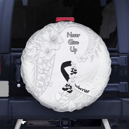 Lung Cancer Support Spare Tire Cover Never Give Up Polynesian Style