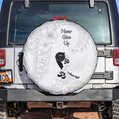 Lung Cancer Support Spare Tire Cover Never Give Up Polynesian Style
