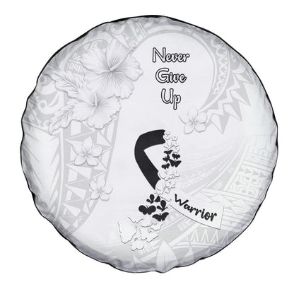 Lung Cancer Support Spare Tire Cover Never Give Up Polynesian Style