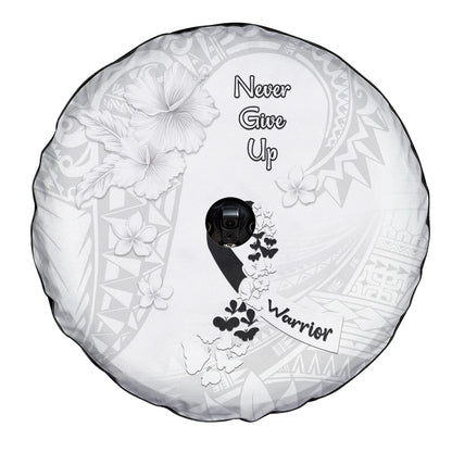 Lung Cancer Support Spare Tire Cover Never Give Up Polynesian Style