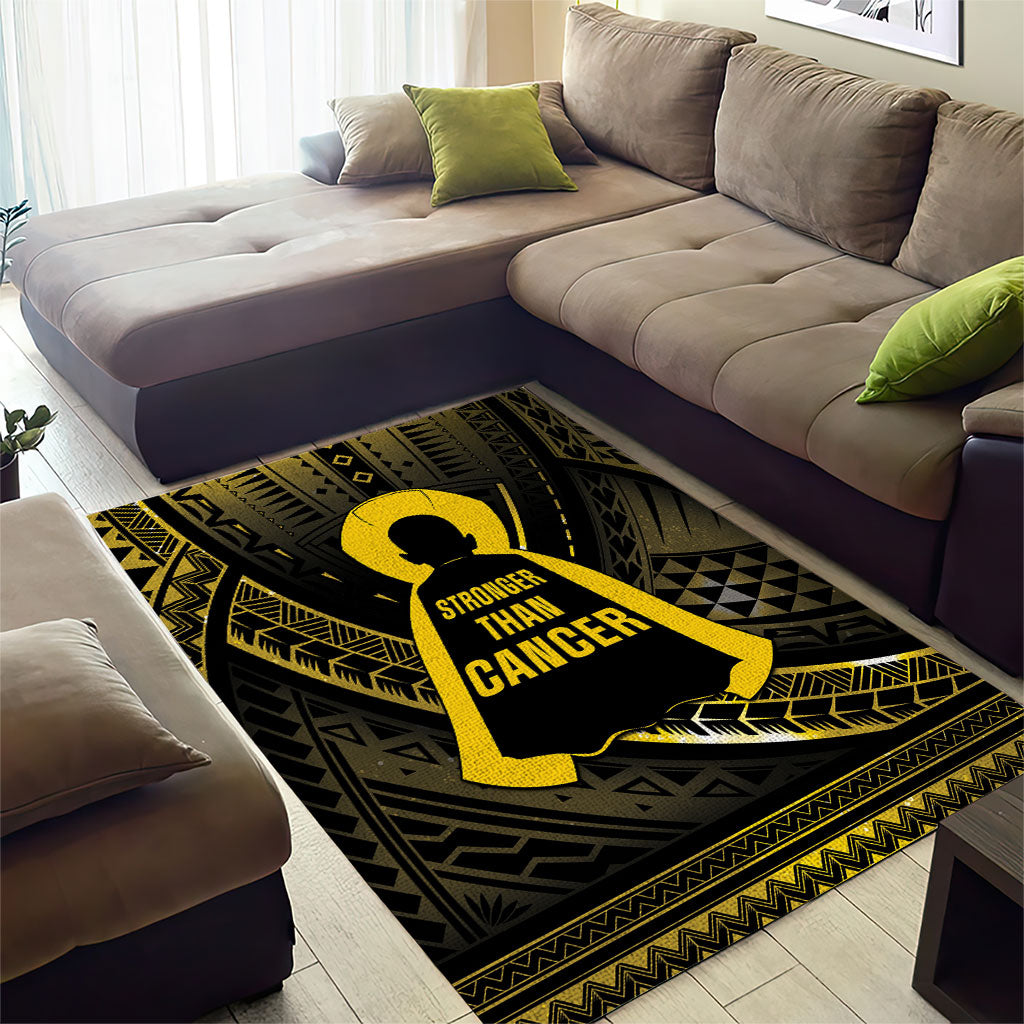 Polynesia Childhood Cancer Support Area Rug You Are Stronger Than Cancer