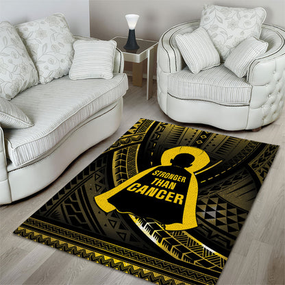 Polynesia Childhood Cancer Support Area Rug You Are Stronger Than Cancer
