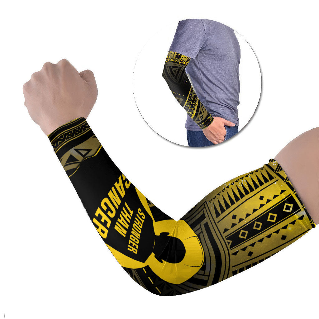 Personalised Polynesia Childhood Cancer Support Arm Sleeves You Are Stronger Than Cancer