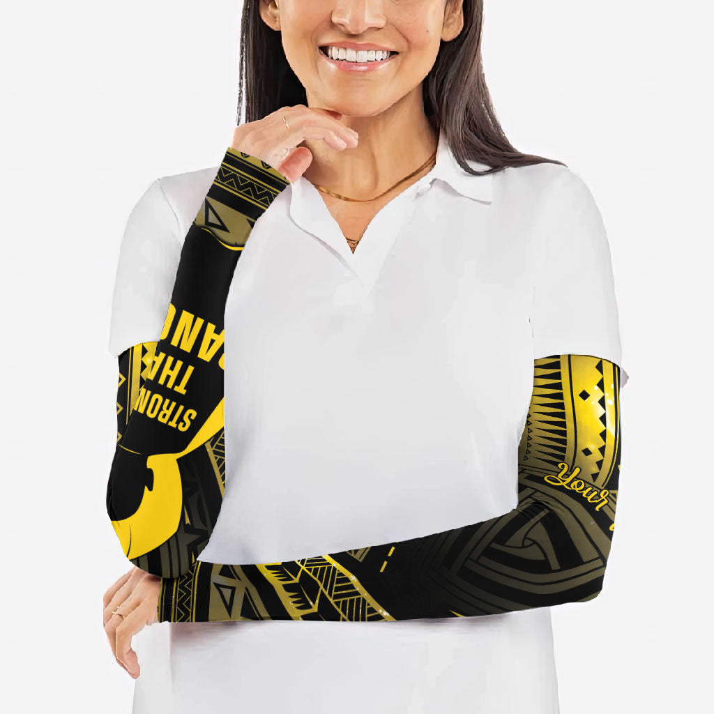 Personalised Polynesia Childhood Cancer Support Arm Sleeves You Are Stronger Than Cancer