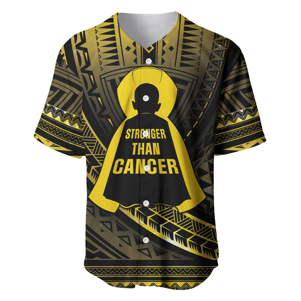 Personalised Polynesia Childhood Cancer Support Baseball Jersey You Are Stronger Than Cancer