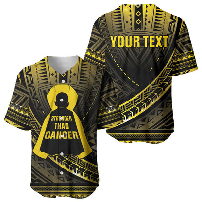 Personalised Polynesia Childhood Cancer Support Baseball Jersey You Are Stronger Than Cancer