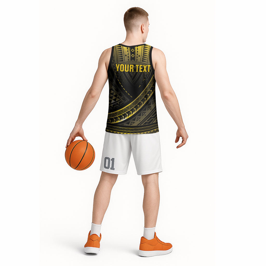 Personalised Polynesia Childhood Cancer Support Basketball Jersey You Are Stronger Than Cancer