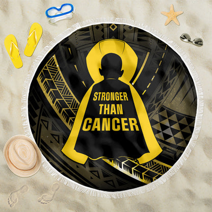 Polynesia Childhood Cancer Support Beach Blanket You Are Stronger Than Cancer