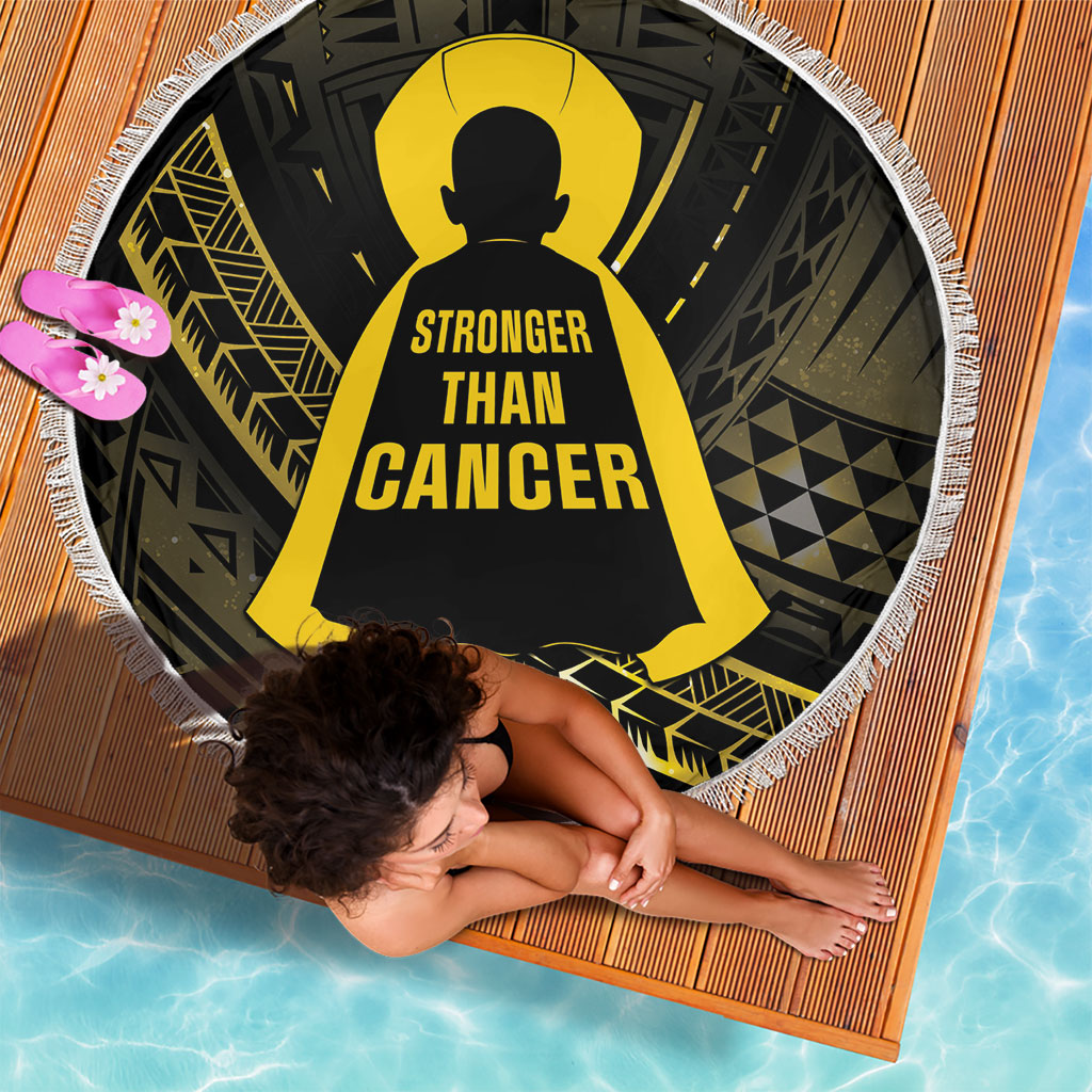 Polynesia Childhood Cancer Support Beach Blanket You Are Stronger Than Cancer