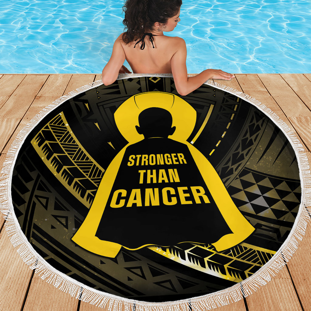 Polynesia Childhood Cancer Support Beach Blanket You Are Stronger Than Cancer