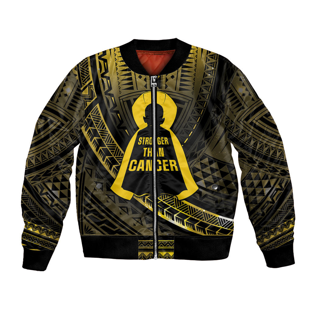 Personalised Polynesia Childhood Cancer Support Bomber Jacket You Are Stronger Than Cancer