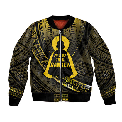 Personalised Polynesia Childhood Cancer Support Bomber Jacket You Are Stronger Than Cancer